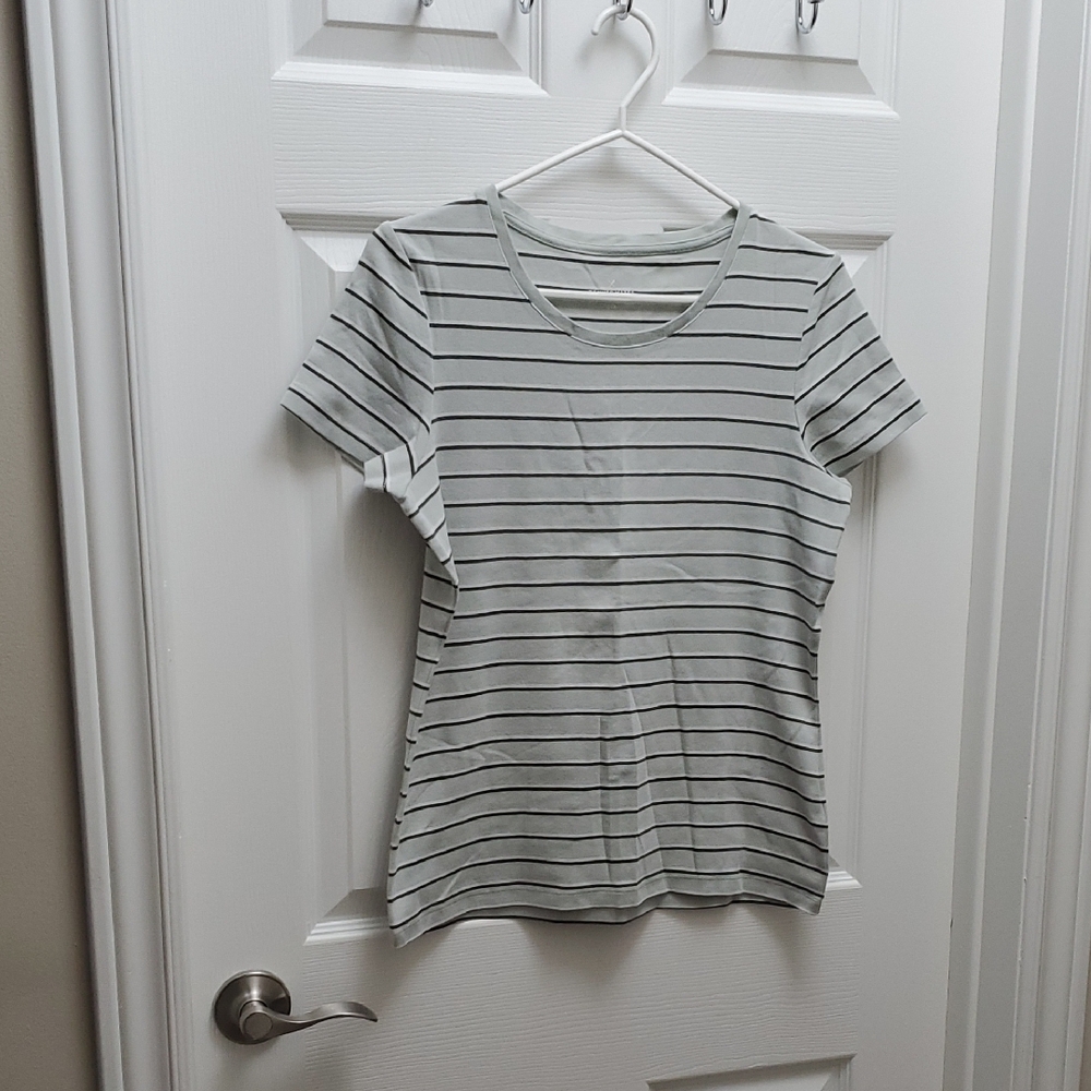 🌻 3 / $ 20 Denver Hayes Light Green Striped Tee